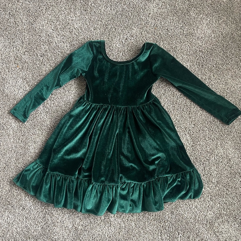 Girlhood Green Velvet Dress